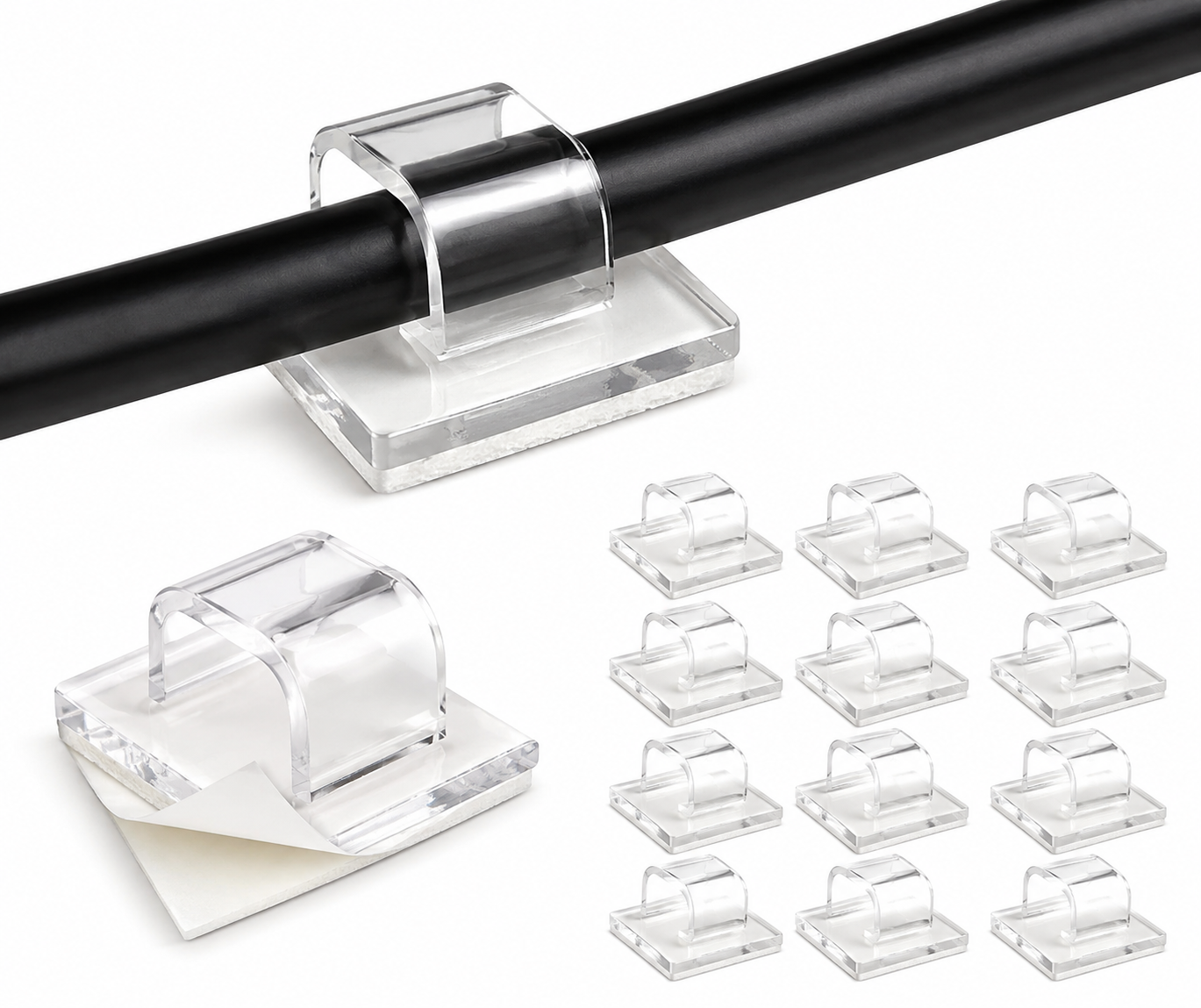 Ethernet cable clips for managing cable runs