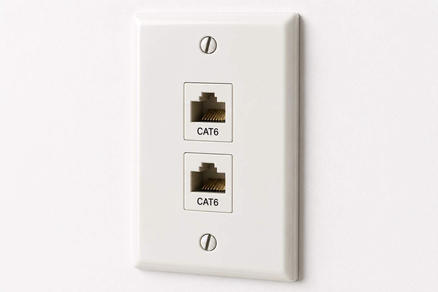 Ethernet wall plate for a cleaner wired internet setup